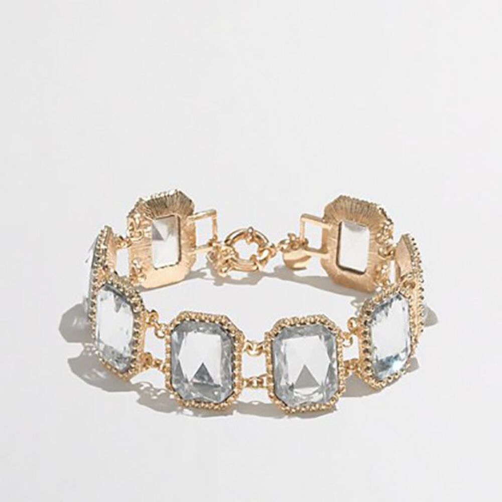 J. Crew Women's crystal pillow bracelet item A1844 NIP $34.50 Clear